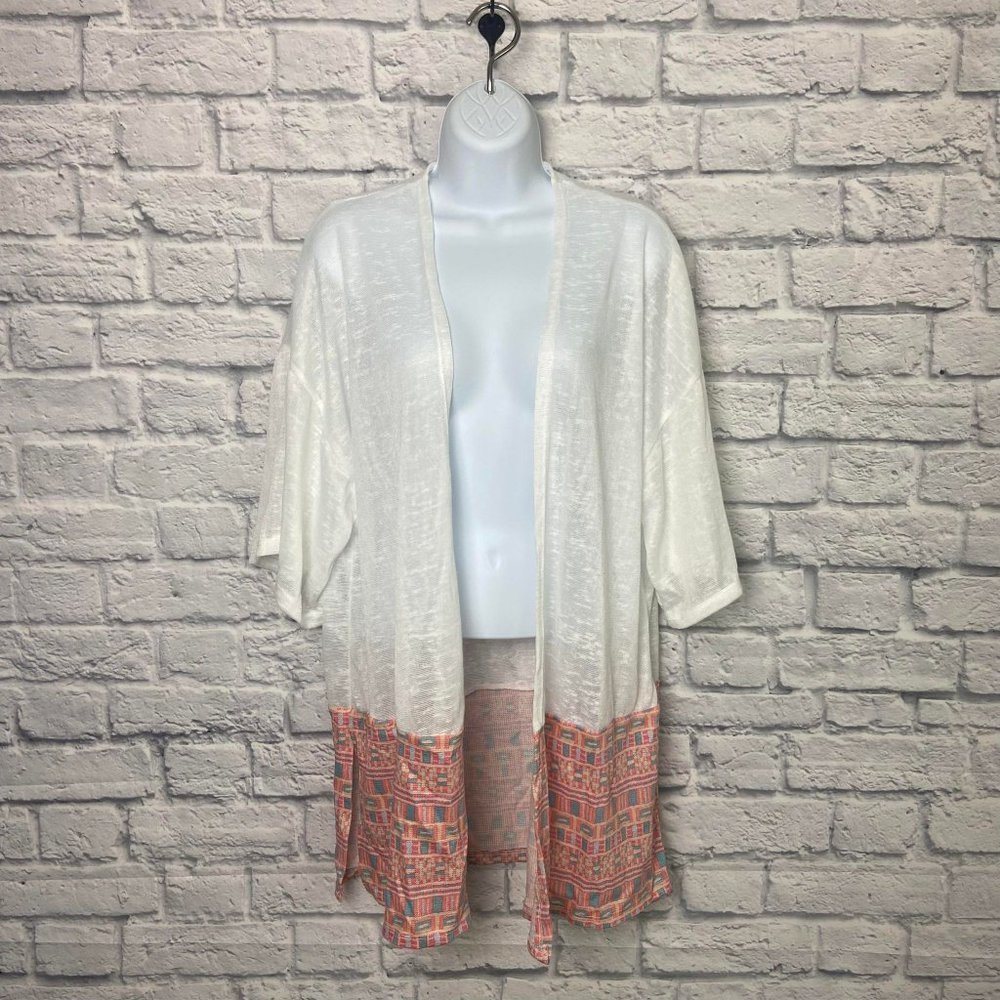 Haptics Tribal Border Sheer Kimono Cardigan size 2X